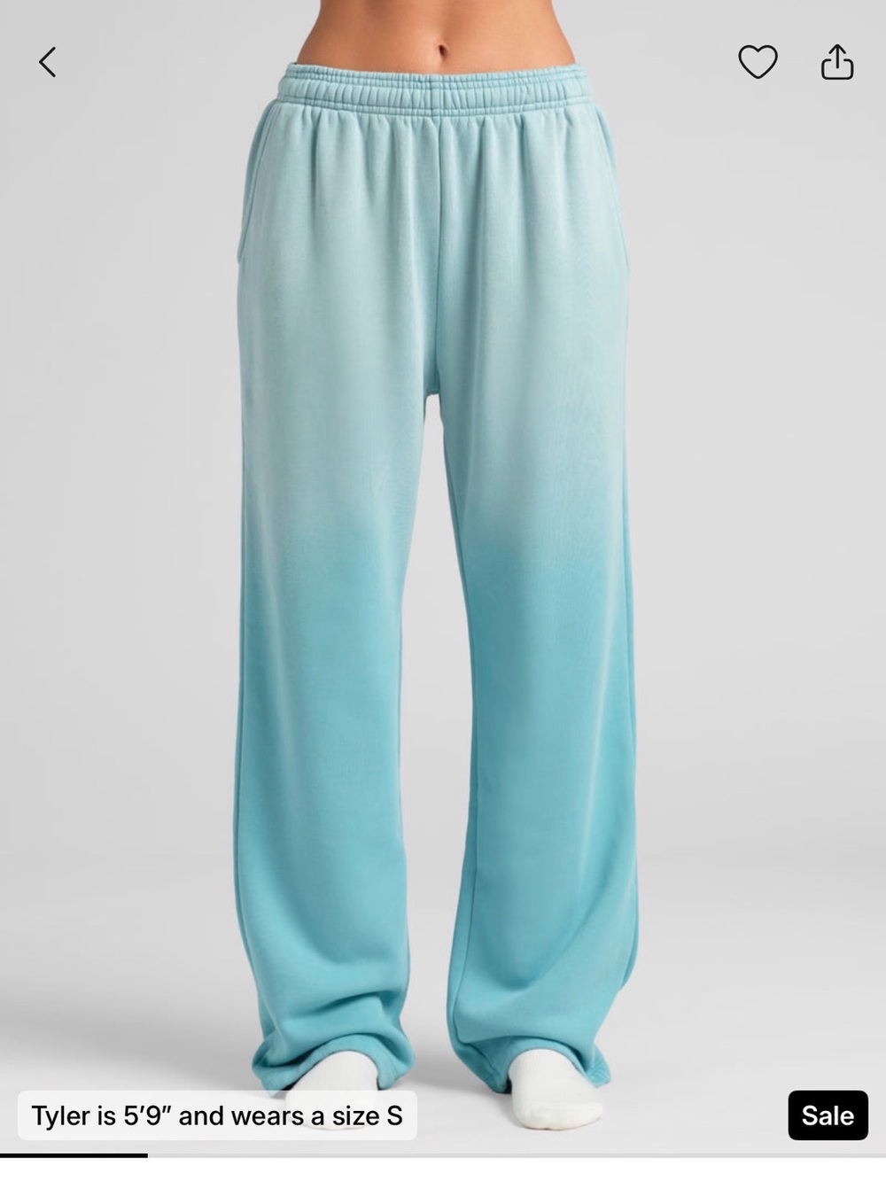 COMFRT Women’s Ombre Light Blue Wide-Leg Sweatpants XS